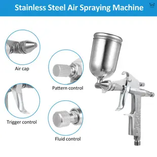 K3氣動迷你修補噴漆槍 0.5mm噴嘴 150cc噴壺 油漆小面迷你修補噴槍 皮衣上油/牆體彩繪/修補漆/噴漆 銀色