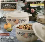 Corelle Coordinates Abundance Bake And Serve 1.5 qt 2.5 qt 4-pc Corningware New