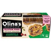 Olina's Bakehouse Gluten Free Cranberry Pumpkin Cracker 100g