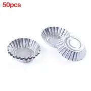 Home Egg Tart for MOLD Baking Round Tin Paper 50Pcs/set Accessory Cake Cookie