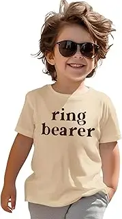 [GLIGLITTR] Ring Bearer Shirts Toddler Baby Boys Ring Security Outfits Wedding Ring Bearer Tshirt for Wedding Party Proposal