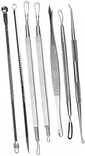 7pc Blackhead Extractor Set Comedone Tool Kit Pore Vacuum Sucker for Blackheads Pimples Blemishes Facial