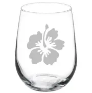 Hibiscus Flower Stemmed 10oz / 20oz / Stemless Wine Glass