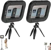 Rechargeable Selfie Portable Ring Light – Adjustable Bicolor Fill Light, Cordless Square Design, 5000mah Battery, Phone Video Stabilizer, Can 360 Video Recording, Photo Booth Accessories(2pcs)