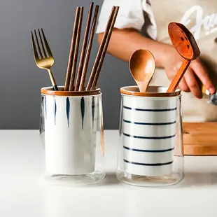 釉下彩陶瓷筷子筒單個收納罐筷子勺收納筒筷子籠餐具廚房收納盒 居家小物 家飾 創意餐具 創意餐盤 廚房小物