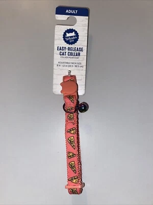 Adult S Whiskers City Easy Release Cat Collar Pink Cheese Style Adjustable NWT
