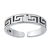 Body Accentz Sterling Silver Toe Ring - Aztec Cutout