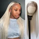 Dirty Blonde Wig Long Straight Ombre Platinum Dirty Blonde Synthetic Lace Fro...