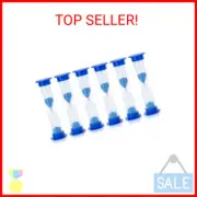 I-MART 6 Pcs Plastic 1 Minute Sand Timer Sandglass Hourglass Sand Clock, Blue