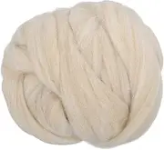 uxcell Wool Roving Yarn, 100G/3.53OZ Soft Felting Wool Pure Chunky Roving Yarn Bulk for Needle Felting Knitting Blanket Spinning Weaving DIY Craft, Gray White