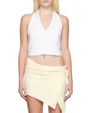 Le haut Lino halterneck cropped top FR32,FR44,FR34,FR46,FR36,FR38,FR40,FR42 Nude