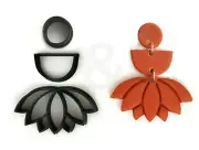 Polymer Clay Cutter set of 3 | FLoral (Lotus) clay Earring Cutter |