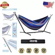 550lbs Capacity Double Hammock with Steel Stand & Carrying Case - Relax Anywhere
