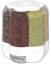 360° Rotating Food Dispenser Measuring Cylinder with Lid Moisture Resistant Household, Airtight Storage of Black Rice (40Lbs)
