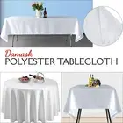 White Tablecloth with Damask Jacquard Design Table Cloth Wedding Dinning Decor