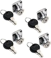 NUZAMAS Set of 4 Cupboard & Drawer Locks with 2 Keys, Furniture Lock Cylinder, Zinc Alloy Cam Lock for Door Cabinet Cupboard Drawer Mailbox (22mm)
