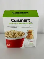 Cuisinart Collapsible Microwave Popcorn Maker 10 Cup Capacity Red Pop Serve NIB