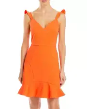 Aidan by Aidan Mattox Crepe Cocktail Dress Orange Size 4 2764