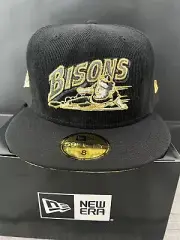 Buffalo Store New Era Bisons Sliding 59Fifty Fitted Size 8 Hat Black Corduroy