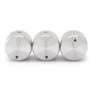 3Pcs Aluminium Alloy Silver Guitar Knobs Volume Audio Pot Control Knurled Knobs