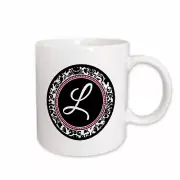 3dRose Letter L stylish monogrammed circle - girly personal initial personalized