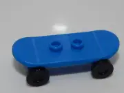 Lego Minifigure Blue Skate Board With Wheels