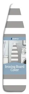 Whitmor Ironing Board Cover with Pad, Paloma Gray Stripe