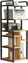 Printer Stand,Metal Fax Machine Storage Rack,Floor Standing Multi Layer Rack with Grids,for Home Office Printer Fax Files Books(Black)