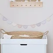 Ginger Ray Hello Baby Fabric Bunting Nursery Decoration, 1.6 m Length