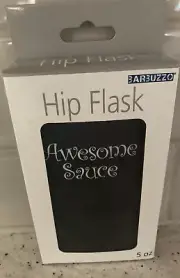 Barbuzzo Black HIP FLASK ‘Awesome Sauce’ 5 Oz NIB