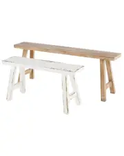 Peyton Lane Set Of 2 Wood Slim Distressed Home Bench With Smaller Bench