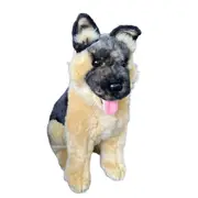 Bocchetta Plush Toys Bobby German Shepherd Dog with Black Face Sitting