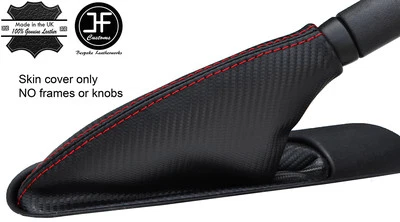 RED STITCH CARBON VINYL HANDBRAKE GAITER FOR BMW MINI COOPER R55 R56 R57 (for: Mini)
