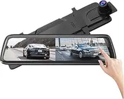 1080P 10" Front and Rear Dual Lens Car DVR Touch Screen Dash Cam Mirror Camera Video Recorder