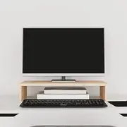 Wooden Monitor Stand, Computer Screen Riser Stand for Desktop, Modern Design, 50 x 27 x 10 cm, Solid Wood Pine