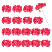 30Pcs Hydrangea Artificial Flowers, Fake Hydrangea Flowers with Stems, Rose Red