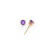 14k Yellow Gold 4mm Tsavorite Earrings