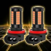 vvag 2 PCS H11 Car LED Fog Light Bulbs,6500K White Super Bright Anti-fog Light Bulb, 1500 Lumen 5630 33-SMD Plug and Play DRL, Universal for Cars, Trucks, SUVs, Vans (Yellow, H11)
