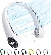 Personal Cooling Portable Neck Fans - 5000 mAh USB Rechargeable,360 Free Rotation & Lower Noise Bladeless Battery Operated Design with 3 Speeds Duration 48 hrs, Small Neck Air Conditioner(white)