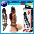 Penis Sleeve Cock Extender G-spot Vibrating Ring Delay Sleeve Extension Men AU