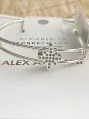 Alex and Ani "PAVE STAR BEAD" Charm Bangle Shiny Silver Bracelet w/Tag, Card NWT