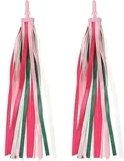 uxcell Bike Streamers, 2 Pair Colorful Scooter Handlebar Tassels Grips Ribbon Accessories Decorations for Bicycle Tricycle Handle, Pink