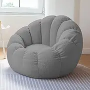 UYSOFRCV Storage Bean Bag Chairs Cover, Comfortable Outdoor Lazy Seat Bag (NO Filler) Couch Cover, Soft Tatami Chairs Covers Suitable for Home Garden Living Room 33.5 x 25.5Inch,Grey