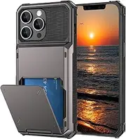for iPhone 11 Pro Max Case with Card Holder[Store 5 Cards] Wallet Case with Hidden Card Slot, Heavy Dual Layer Shockproof Protective Phone Cover for Apple iPhone 11 Pro Max (Grey) 6.5"