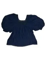 NWT Miss Me Boho Blouse Sz S Balloon Sleeve Flirty Peasant Prairie Cowgirl