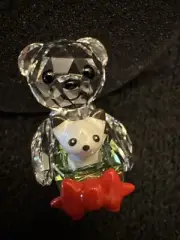 Swarovski Crystal Kris Bear-2014 W/Christmas Present Cat New In Box & Certif.