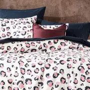 Park Avenue Snow Leopard Flannelette Quilt Cover Set