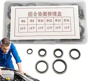 Oil Drain Plug Washer | Rubber Crush Drain Plug Gasket Kit - M6 M8 M10 M12 M14 M16, 100X Automotive Sealing Replacement Parts, Tool Set Car Accessories
