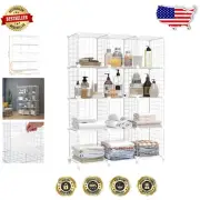 Wire Cube Shelving Unit with 12 Storage Cubes - Easy Assembly & Sturdy Design