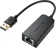Cable Matters USB to Ethernet Adapter Supporting 10/100 Mbps Ethernet Network Wired Internet LAN Converter in Black Compatible with MacBook Windows macOS Linux Chrome OS
